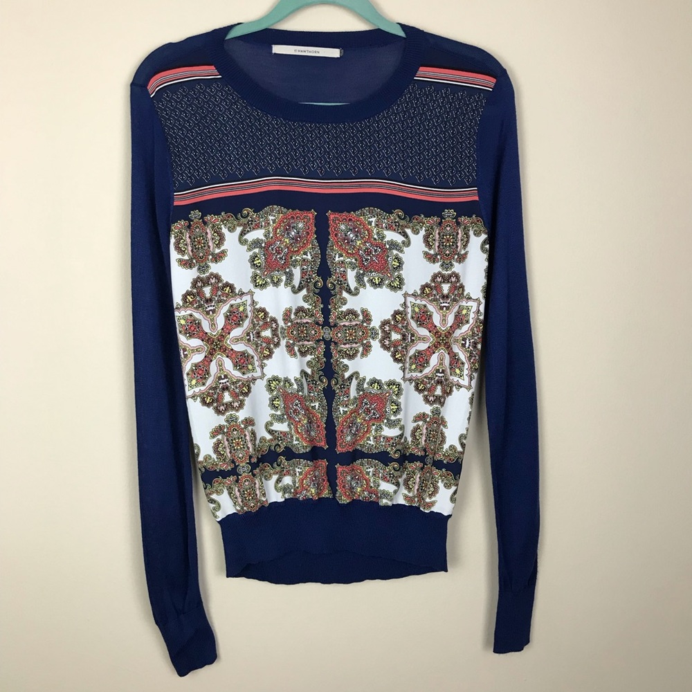 ⚡️3/$15⚡️ 41 Hawthorne Navy Printed Sweater